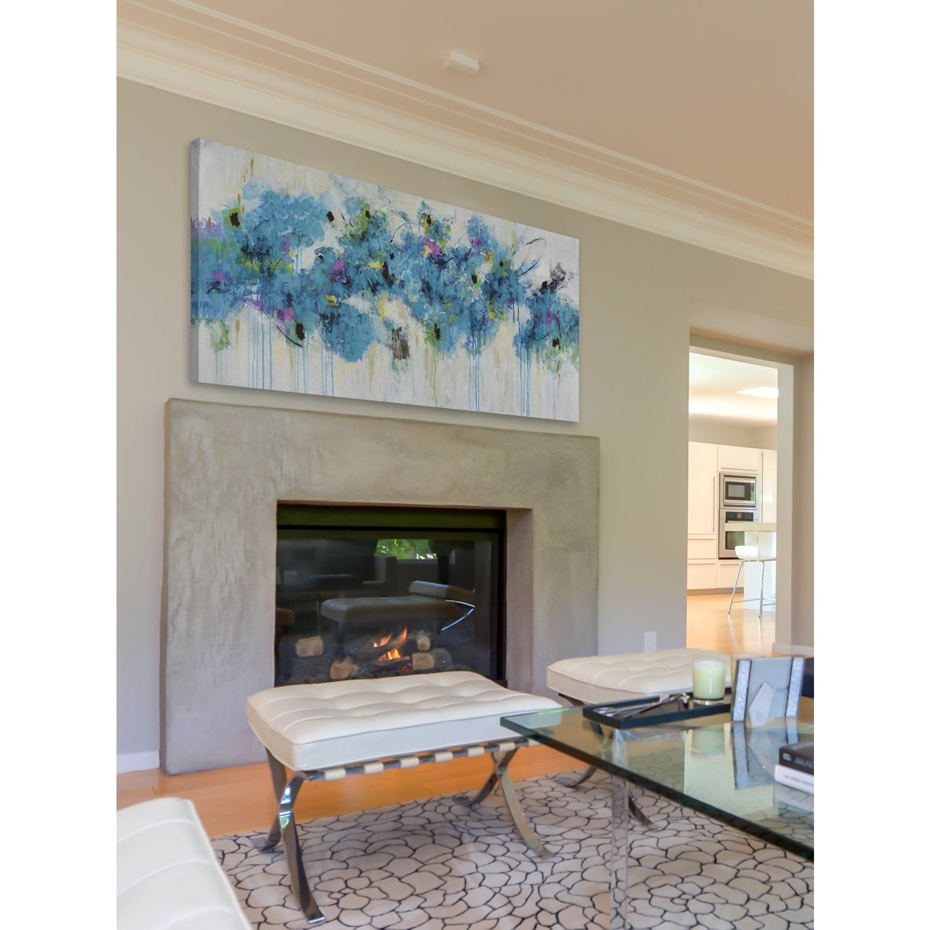 Marmont Hill - "Center Piece I-3" by Julie Joy Painting Print on Wrapped Canvas