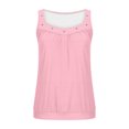 thumbnail image 5 of FRSASU Women Summer Fashion Solid Color Elastic V Neck Tank Tops Loose Fit Flowy Sleeveless Casual Shirts Pink, 5 of 5