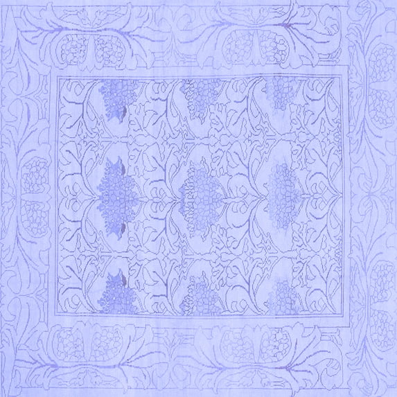 Ahgly Company Indoor Square Oriental Blue Traditional Area Rugs, 5' Square