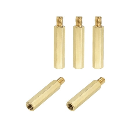 

M6 x 35 mm + 8 mm Male to Female Hex Brass Spacer Standoff 5 Pcs