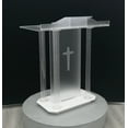thumbnail image 1 of INTBUYING Church Podium Acrylic Lectern Pulpit for Weddings Prayers Church Events, 1 of 13