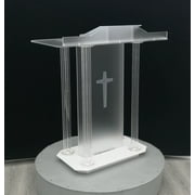 INTBUYING Church Podium Acrylic Lectern Pulpit for Weddings Prayers Church Events