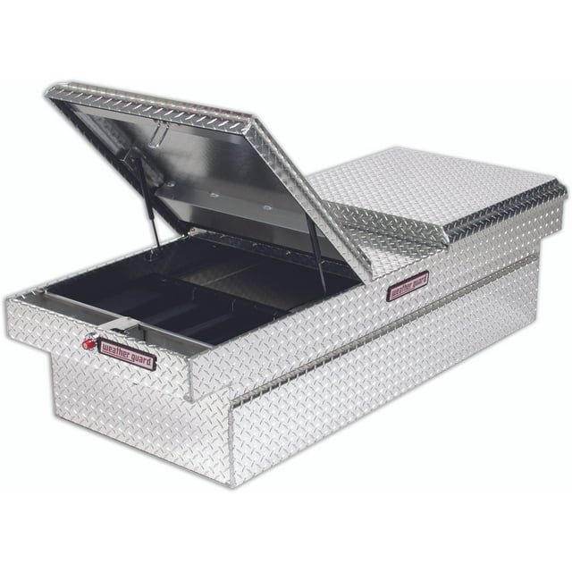 Weather Guard Tool Box 114-0-01 Crossover; Gull Wing; Diamond Tread; Bright; Aluminum
