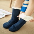thumbnail image 3 of TELOLY 2Pairs Slipper Socks for Women,Lamb Fleece Slipper Socks,Anti-Slip Dot Sole Fuzzy Socks,Combination1, 3 of 7