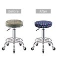 thumbnail image 5 of Honeii Blue Skull Flower Bar Stool Covers – Perfect Fit for 12" to 14" Round Stools, Crease-Resistant, Stretchy, Washable & Dustproof Seat Slipcovers-12 inch, 5 of 7