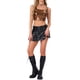 thumbnail image 2 of INSPIRAR CHIC Top sin mangas para mujer U Cuello Ropa de fiesta Clubwear Holográfico Brillante Metálico Top Corto XS Marrón Oscuro, 2 of 6