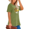 thumbnail image 3 of Anbech Sunflower Plus Size T-Shirts for Women Graphic Car with Sunflowers Print Oversize Short Sleeves T-Shirt with Round Neck, 3 of 4