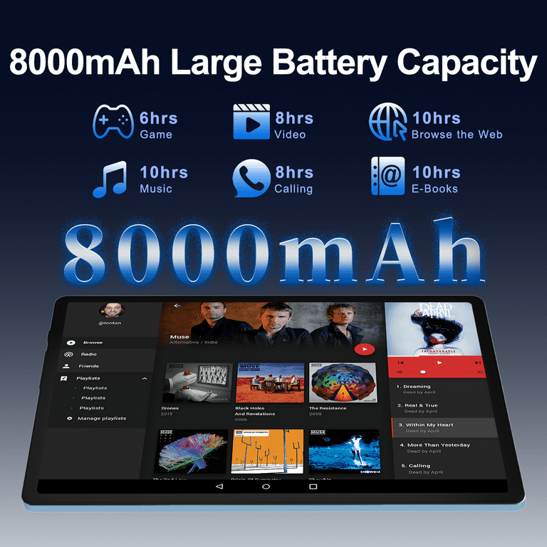 Android 14 Tablet 12GB RAM 128GB ROM 1TB Expand, 10 inch