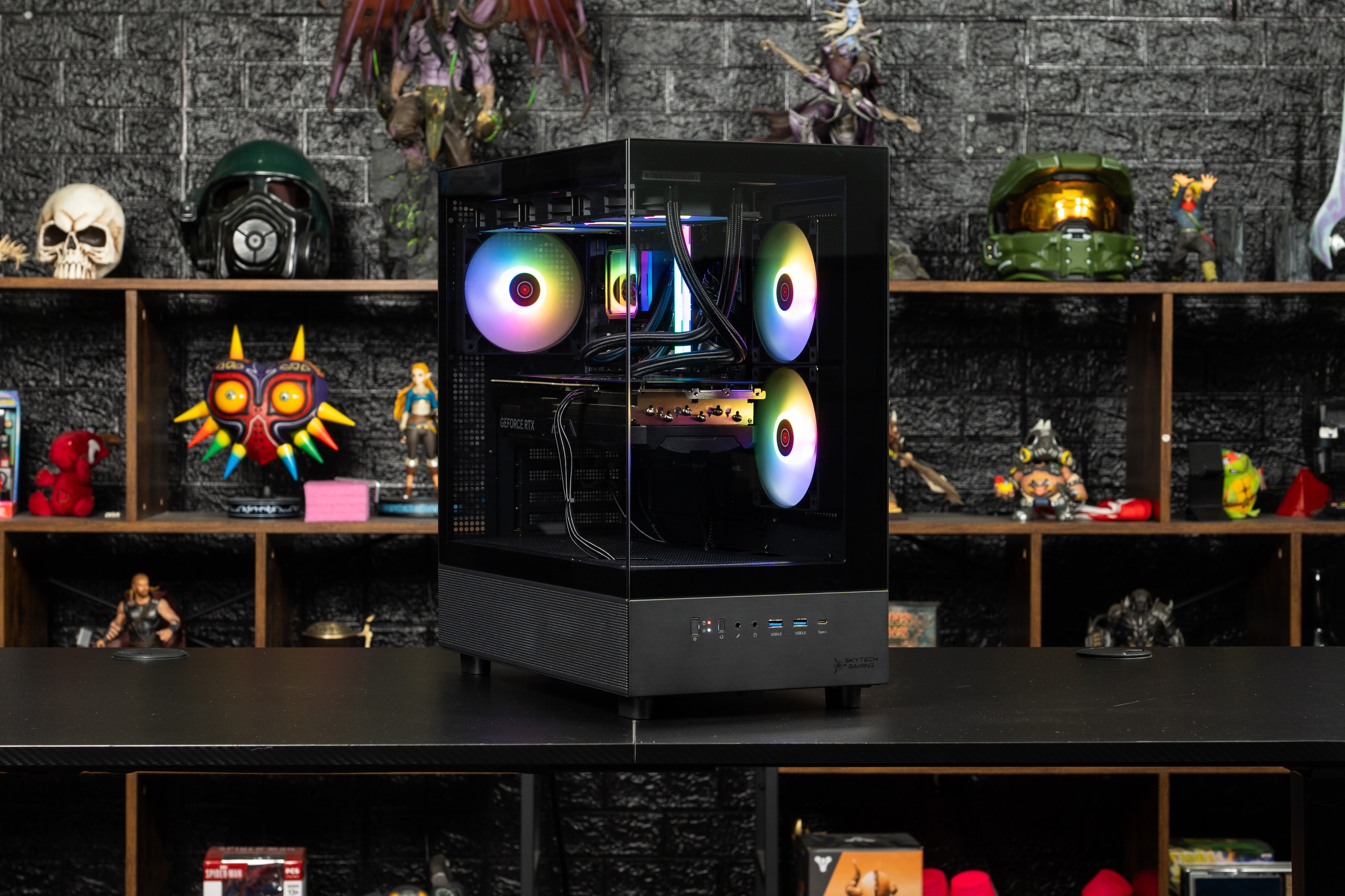 Skytech Gaming Azure 3 Gaming PC, AMD Ryzen 7 9800X3D 4.7GHz, AMD RX 9070XT 16GB VRAM, 1TB NVMe SSD, 32GB DDR5 RAM 5600, 850W GOLD ATX 3 PSU, 360 ARGB AIO , Wi-Fi, Win 11, Desktop