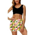 thumbnail image 3 of Women 4th of July Board Shorts Hawaiian Tropical Print Beach Swim Shorts with Pockets, 3 of 10