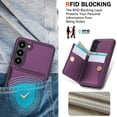 thumbnail image 6 of ELEHOLD Case for Samsung Galaxy S23 Plus,Business PU Leather Stand Case with Card Holder & Ring Holder,Deeppurple, 6 of 7