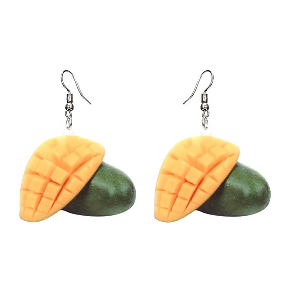 Opolski Cute Women Peach Grape Banana Fruit Dangle Hook Earrings Summer Jewelry Gift