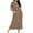 Brown, variant on Women's Long Knitted Bathrobe Casual Zipper up Comfortable Full Length Fashion Star Print Homewear Sleepshirts with Pocket Purple