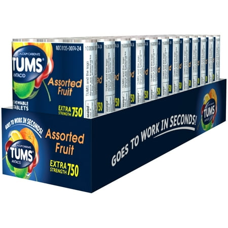 TumsÂ® Extra Strength 750 Assorted Fruit Antacid Chewable Tablets 288 ct Box