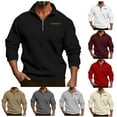 thumbnail image 6 of Mens Polo Sweatshirt Quarter Zip Pullover Heavyweight Long Sleeve Casual Thermal Reaxed Fit Sweatshirts for Men, 6 of 6