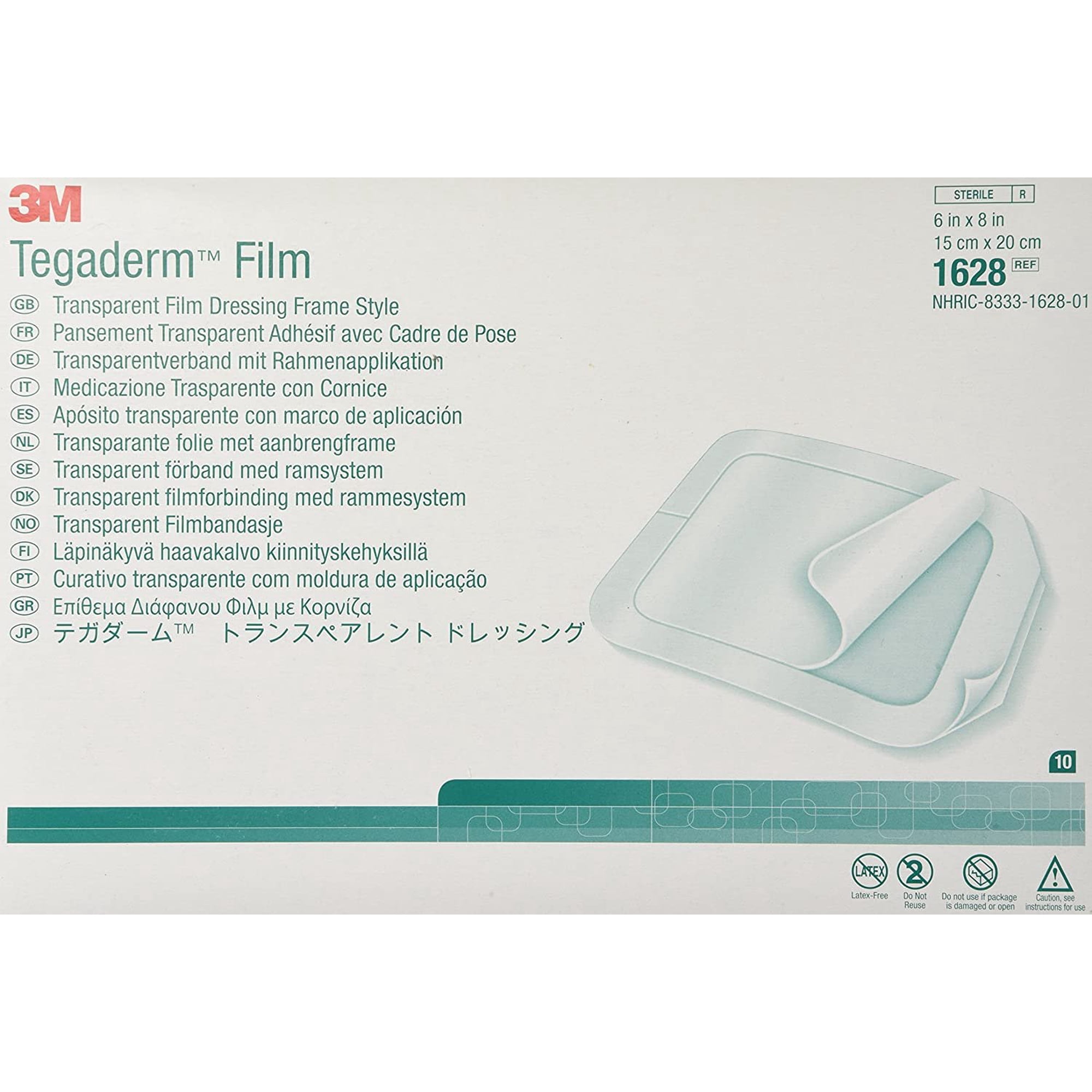 3M Tegaderm Transparent Dressing with Label 4" x 4 3/4" (10 x 12 cm)50 per Box #1626W