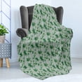 thumbnail image 4 of Exotic Soft Flannel Fleece Throw Blanket, Print of Vertically Scattered Palm Leaves Hawaiian Vibes, Cozy Plush for Indoor and Outdoor Use, 50" x 70", Laurel Green Fern Green, by Ambesonne, 4 of 5