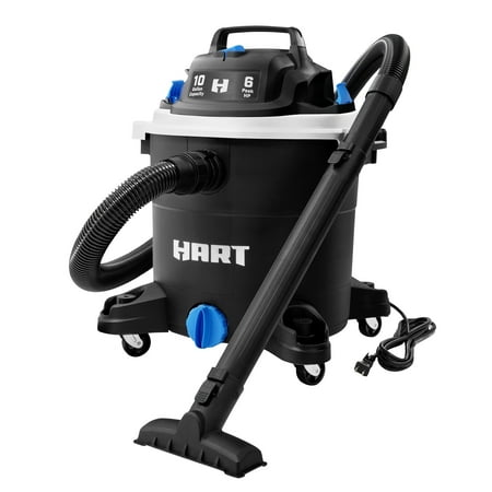 HART VOC1012PF 3703 10 Gallon 6 Peak HP Poly Wet/Dry Vacuum with Locking Accessories