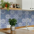 thumbnail image 2 of Mi Alma Abstract Blue White Tile Stickers - Removable Vinyl 4x4, 24 pcs, 2 of 11