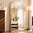 thumbnail image 2 of BEAUTYPEAK 76"x 35" Oversized Full Length Mirror Arch Standing Floor Mirror Full Body Mirror, Gold, 2 of 9