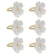 thumbnail image 1 of Juego de 6 servilleteros de flores doradas, servilleteros blancos de vacaciones para el titular de la fiesta de bodas, mesas de comedor, decoración y uso diario Namotu WMXL-401, 1 of 7