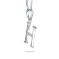 thumbnail image 2 of Bling Jewelry Womens H - Delicate Pave CZ Block Letter Alphabet Pendant Necklace Sterling Silver, 2 of 5