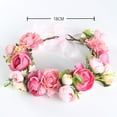 thumbnail image 3 of Kojooin Artificial Wreath Wedding Bridal Flower Crown Simulation Rose Flower Garland Headdress Adjustable Handmade Wedding Dress Accessories,Champagne, 3 of 8