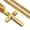 Gold, variant on Men Cross Pendant Necklace Stainless Steel Crucifix Curb Chain Gold Black Silver-Silver-18inch or 45cm