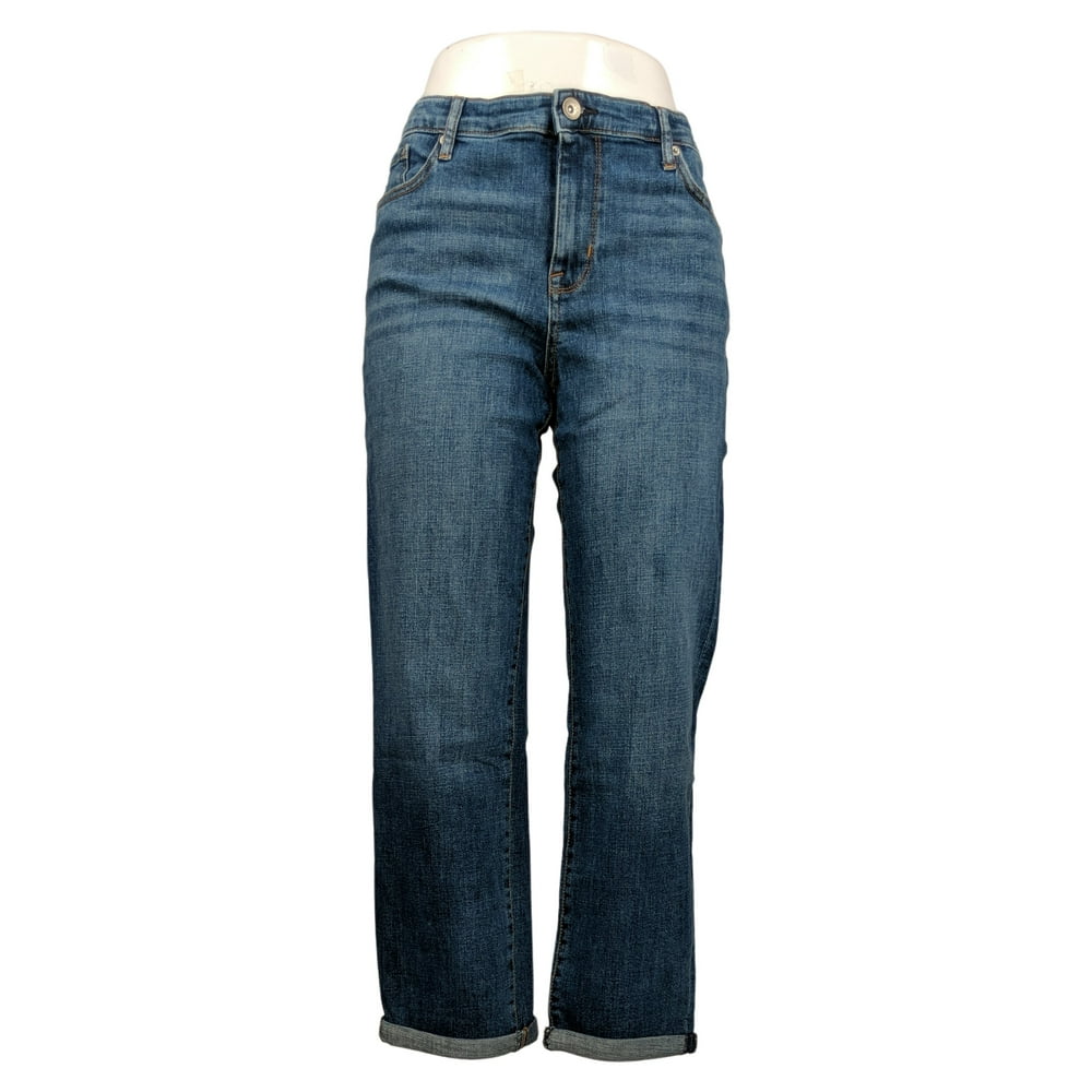 Chaps - Chaps Women's Jeans Sz 8 Slim Fit Boyfriend Front Button Blue ...