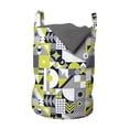 thumbnail image 1 of Abstract Laundry Bag, Contemporary Mosaic Pattern with Vibrant Color Scheme, Hamper Basket with Handles Drawstring Closure for Laundromats, 13" x 19", Yellow Green, by Ambesonne, 1 of 4