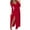 Red, variant on Miluxas Dresses Plus Size Women's Elegant Long Sleeve V-Neck Dress Solid Color Long Dress Skirt Dress Red 4(S)