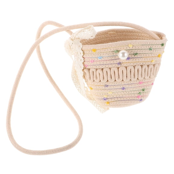 TABLZONE Crossbody Handbag 1Pc Multi-Color Woven Cotton Rope Lightweight Tote Purse for Women Everyday Versatile Use