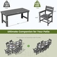 thumbnail image 2 of SERWALL 5-Piece HDPE Outdoor Dining Table Set, All-Weather 67-Inch Patio Table and 4 Classic Chairs for Deck, Lawn or Garden, Grey, 2 of 7
