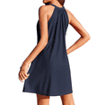 thumbnail image 2 of Vestidos de Verano de Crochet Calados para Mujer, Azul Marino, Talla XL, 2 of 6