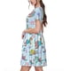 thumbnail image 2 of Easygdp Colorful Sea Turtle para Vestido Transpirable de Mujer, Vestido Suelto de Manga Corta con Pliegues y Bolsillos para el Verano, 2 of 6