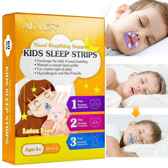 Aliver 60PCS Little Sleep Strips Mouth Tape for Nasal Breathing,Latex Free and Safe,3 Shapes
