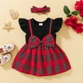 thumbnail image 2 of EDFBUYKRS Robe Mignonne pour Enfants de Petite et Moyenne Taille, Style Noir, Col Rond, Manches Volantes, Robe Décontractée Adaptée aux Enfants de 0 à 3 Ans, 2 of 4