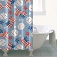 thumbnail image 4 of Blue Baseballs and USA Flags Pattern Shower Curtain 36"x72" ,Bathroom Decorative Shower Curtains Set with 12 Hooks,Modern Waterproof Washable Shower Curtain, 4 of 6