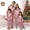 Light Pink, variant on XDZJLR Family Matching Christmas Pajamas Set Parents Kids Long Sleeve Silk Like Satin Pure Color Two Piece Holiday Outfit,Loungewear Nightwear Pjs For Men Dad Army Green