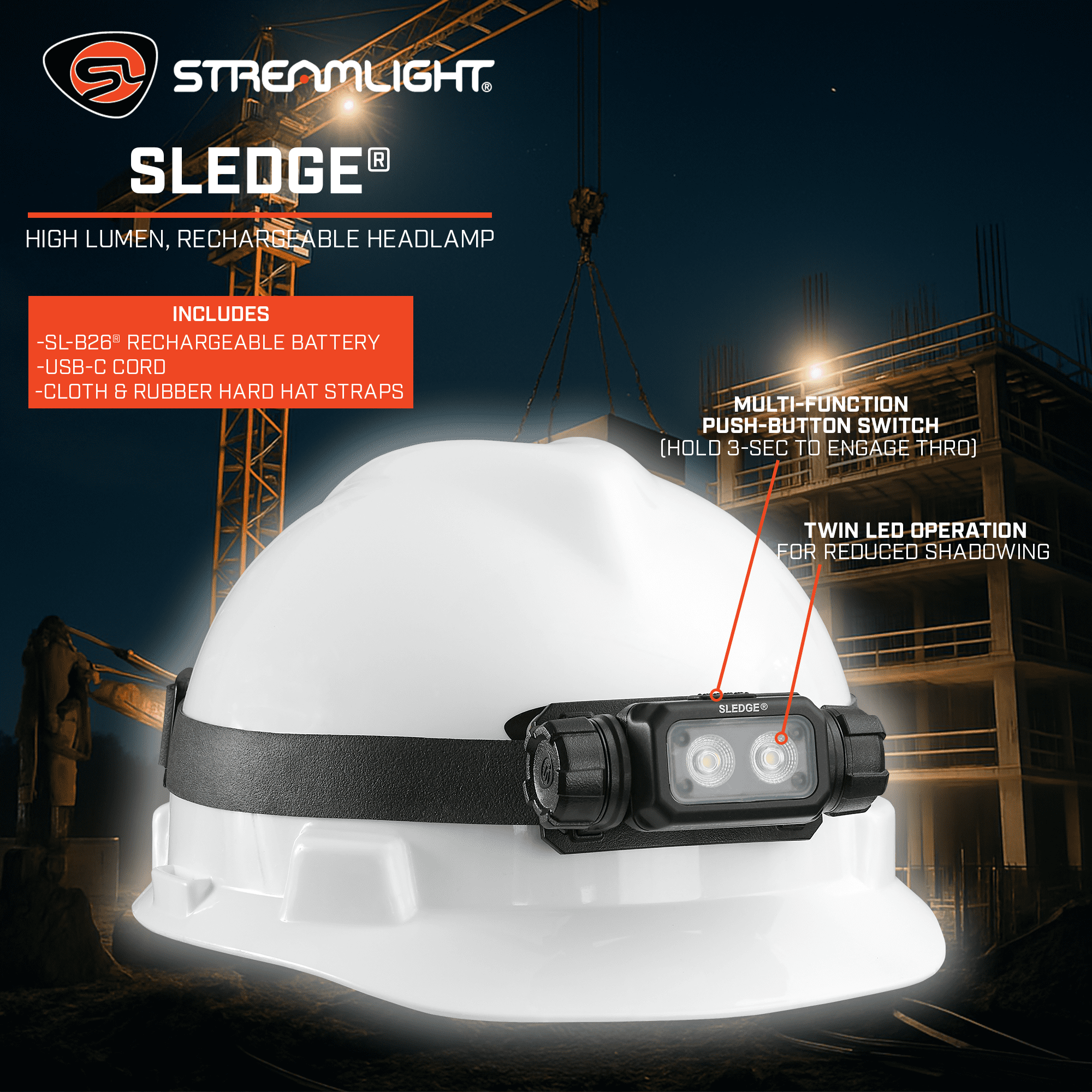 Streamlight Sledge 1000 Lumen Multi-Fuel Flood Headlamp