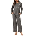 thumbnail image 2 of INSPIRE CHIC Women's Lounge Sets Long Sleeve Cats Print Tops with Pants Sleepwear with Pockets M Gray, 2 of 6
