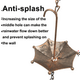 thumbnail image 5 of Rain Chains Metal Rain Chain Decorative Umbrella Rain Chain Bell Decor for Home,Replacement for Gutter Downspouts, 5 of 10