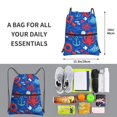 thumbnail image 2 of Pofeuu Nautical Animals Print Drawstring Backpack Water Resistant String Bag Sports Sackpack Gym Sack with Side Pocket for Men Women, 2 of 6