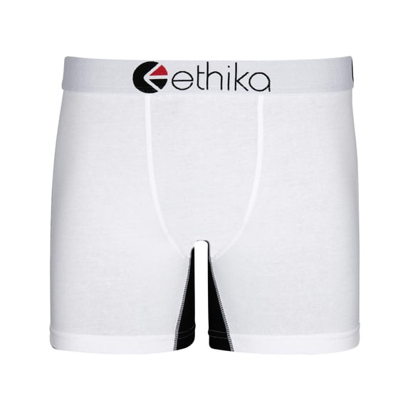 Ethika Mens MID Boxer Brief | *Solids* White OG (WHB, Large)