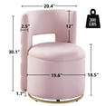 thumbnail image 6 of Leumius 360° Swivel Accent Chair with Storage,Velvet Curved Chair with Gold Metal Base for Living Room,Nursery,Bedroom-Pink, 6 of 8