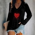 thumbnail image 2 of Pompotops Blouse Décontractée Mode Femme Imprimé Saint-Valentin Manches Longues Col en V, 2 of 4