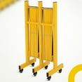 thumbnail image 6 of Memoryfield 9 ft Expandable Metal Barricade Gate, Folding Portable Safety Barrier with 6 Wheels, Security Fence for Doorways, Driveways & Crowd Control, Yellow, 6 of 10