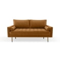 thumbnail image 3 of Pemberly Row Contemporary 70" Upholstered Velvet Sofa in Brown, 3 of 8