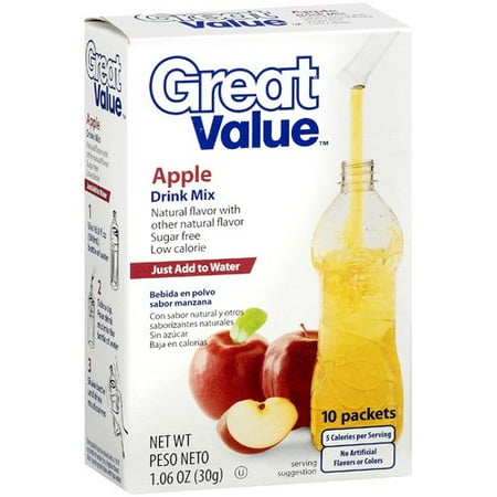 Great Value Apple Drink Mix, 1.06 Oz., 10 Packet