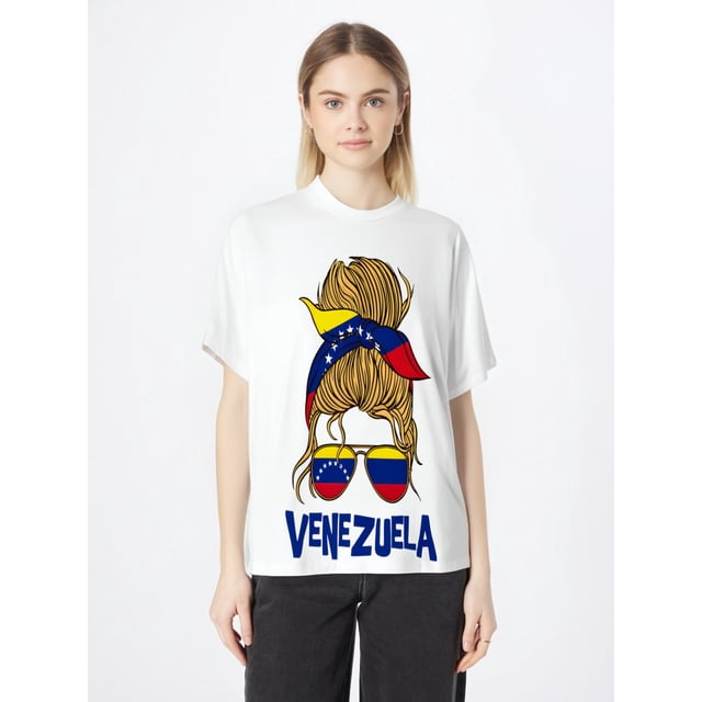Venezuela For Girl Venezuelan Flag for Women Venezolana T-Shirt Tee For Adult, Men, Women, Teen, Teenager, Adolescent, Youth